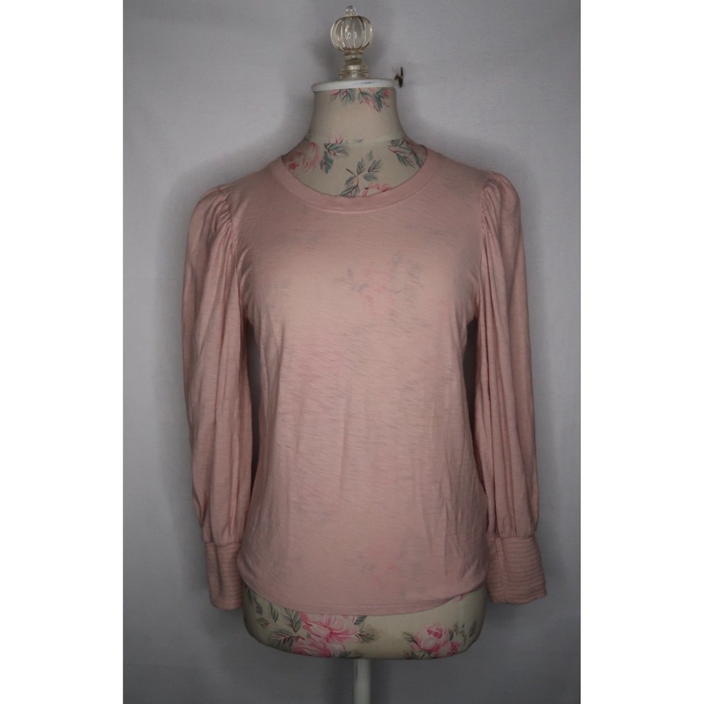 Nation LTD Pink Puff Sleeve Top Womens Sz S Balloon Sleeve Casual Coquette Tee‎